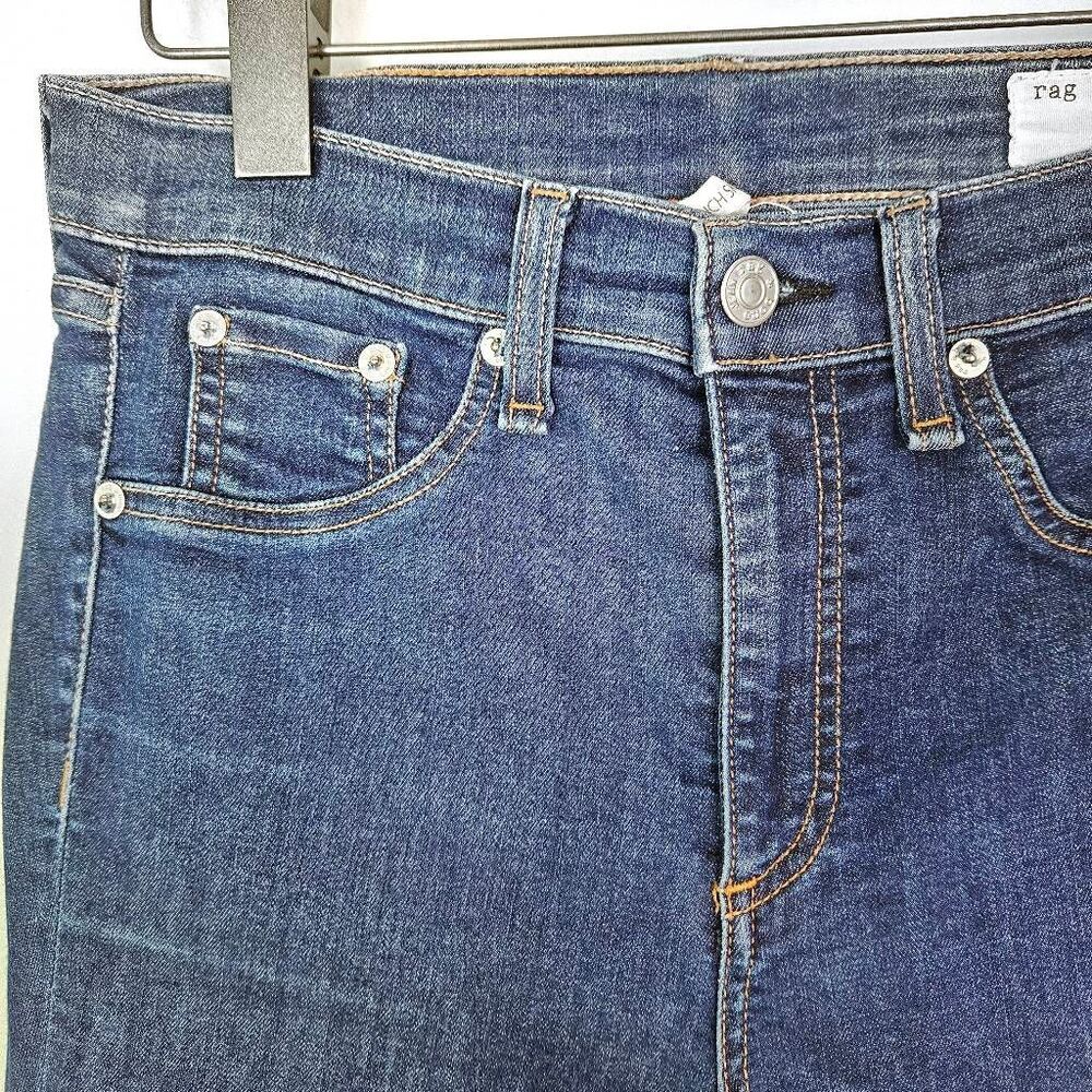 RAG & BONE 10 Inch High Rise Skinny Medium Wash Stretchy Modern Women's Jeans 27 - Picture 2 of 7